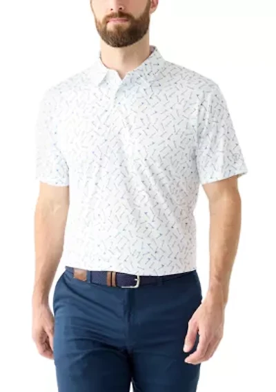 Men's Short Sleeve Multicolor Flag Printed Polo Shirt