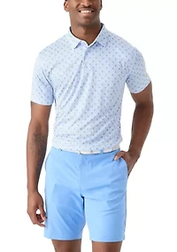 Men's Short Sleeve Angler Fish Print Polo Shirt