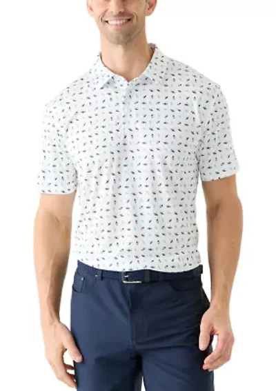 Men's Short Sleeve Under the Umbrella Printed Polo Shirt
