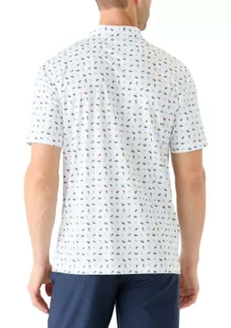 Men's Short Sleeve Under the Umbrella Printed Polo Shirt