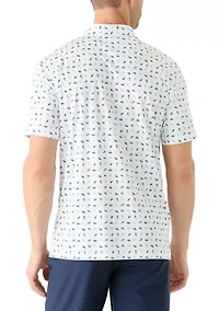 Men's Short Sleeve Under the Umbrella Printed Polo Shirt