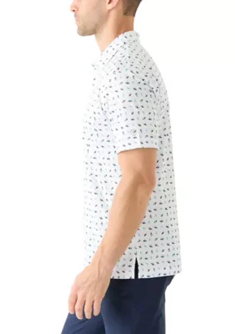 Men's Short Sleeve Under the Umbrella Printed Polo Shirt