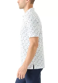 Men's Short Sleeve Under the Umbrella Printed Polo Shirt