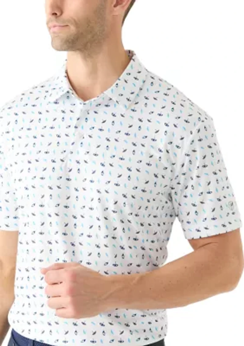Men's Short Sleeve Under the Umbrella Printed Polo Shirt