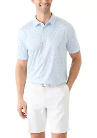 Men's Short Sleeve Shell Printed Polo Shirt