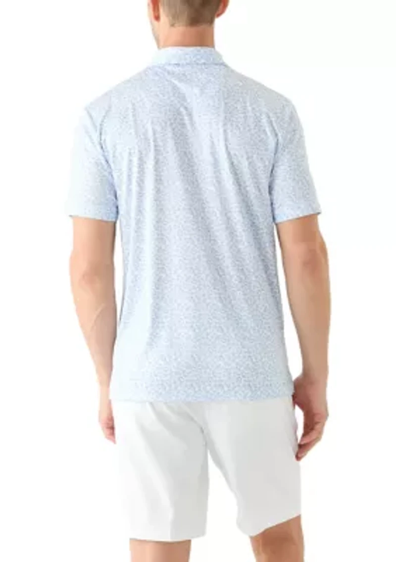 Men's Short Sleeve Shell Printed Polo Shirt