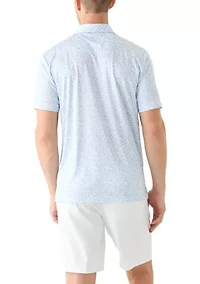 Men's Short Sleeve Shell Printed Polo Shirt