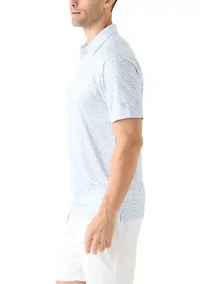 Men's Short Sleeve Shell Printed Polo Shirt