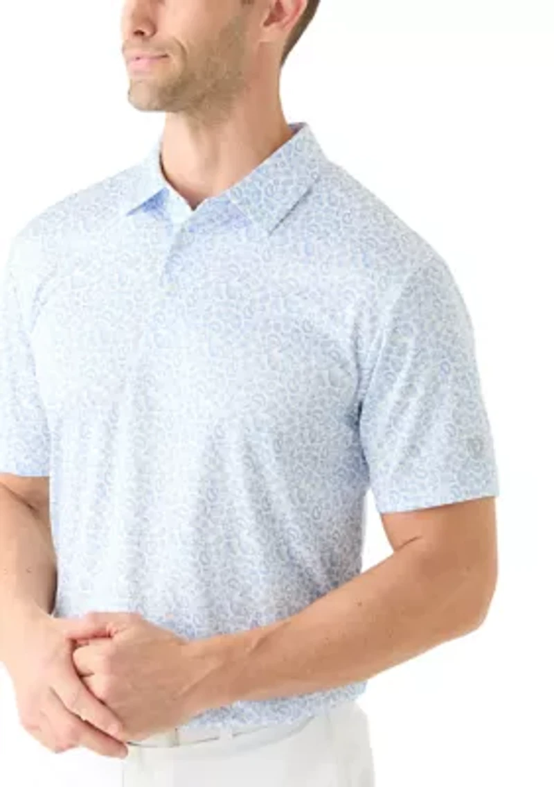Men's Short Sleeve Shell Printed Polo Shirt