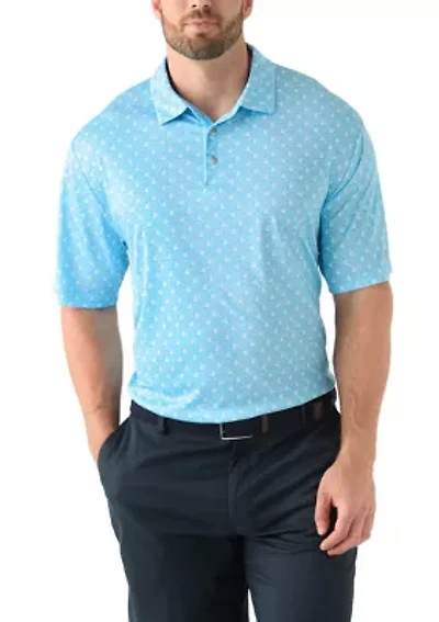 Big & Tall Short Sleeve Angel Fish Printed Polo Shirt