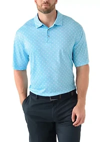 Big & Tall Short Sleeve Angel Fish Printed Polo Shirt