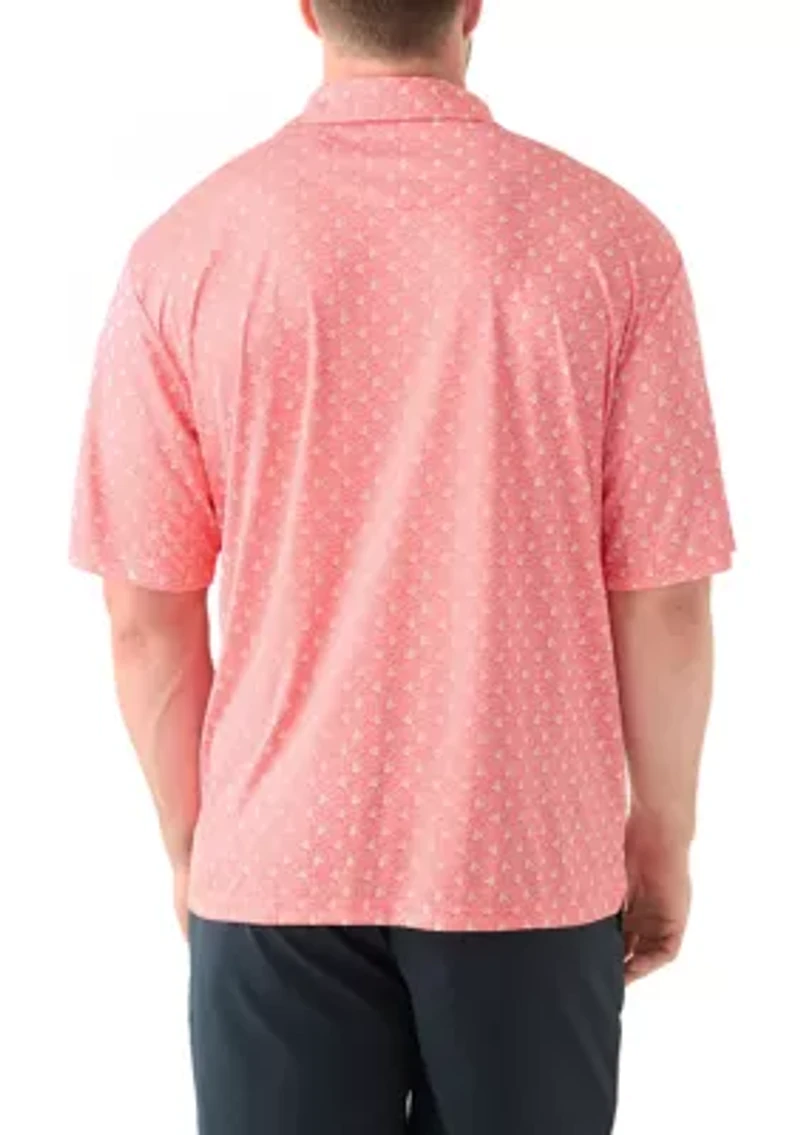 Big & Tall Short Sleeve Angel Fish Printed Polo Shirt