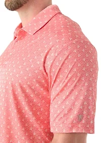 Big & Tall Short Sleeve Angel Fish Printed Polo Shirt