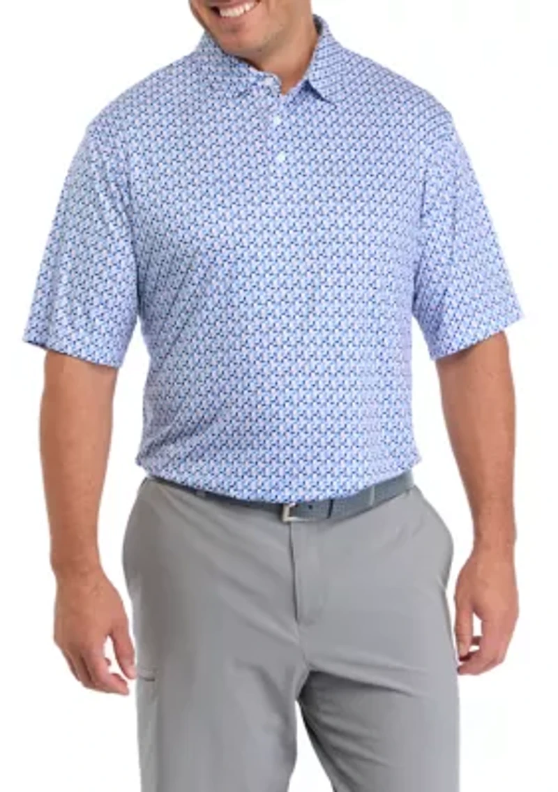 Big & Tall Short Sleeve Party Whale Printed Polo Shirt