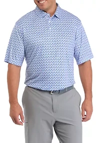 Big & Tall Short Sleeve Party Whale Printed Polo Shirt