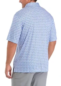 Big & Tall Short Sleeve Party Whale Printed Polo Shirt