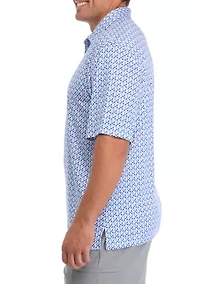 Big & Tall Short Sleeve Party Whale Printed Polo Shirt