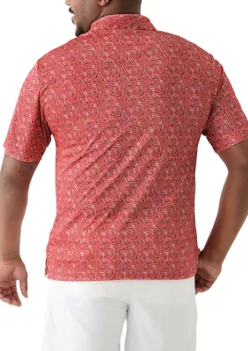 Big & Tall Shell Printed Polo Shirt