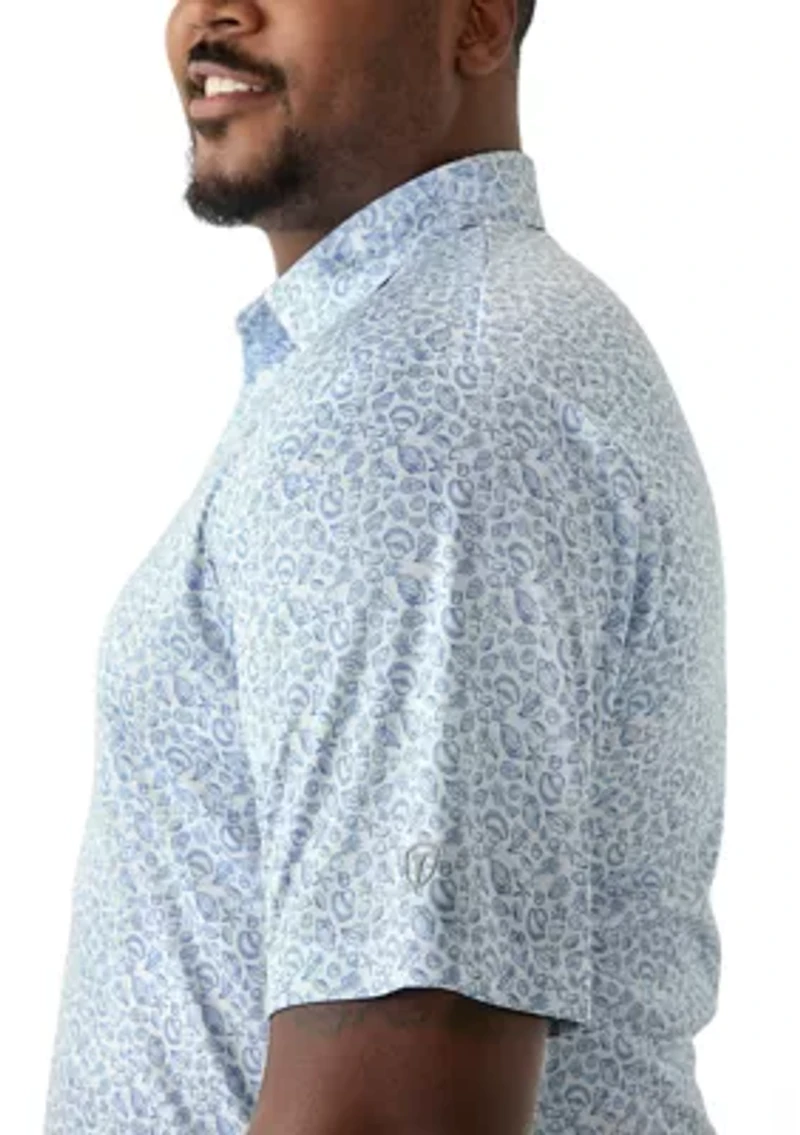 Big & Tall Shell Printed Polo Shirt