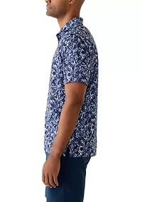 Men's Floral Printed Polo Shirt