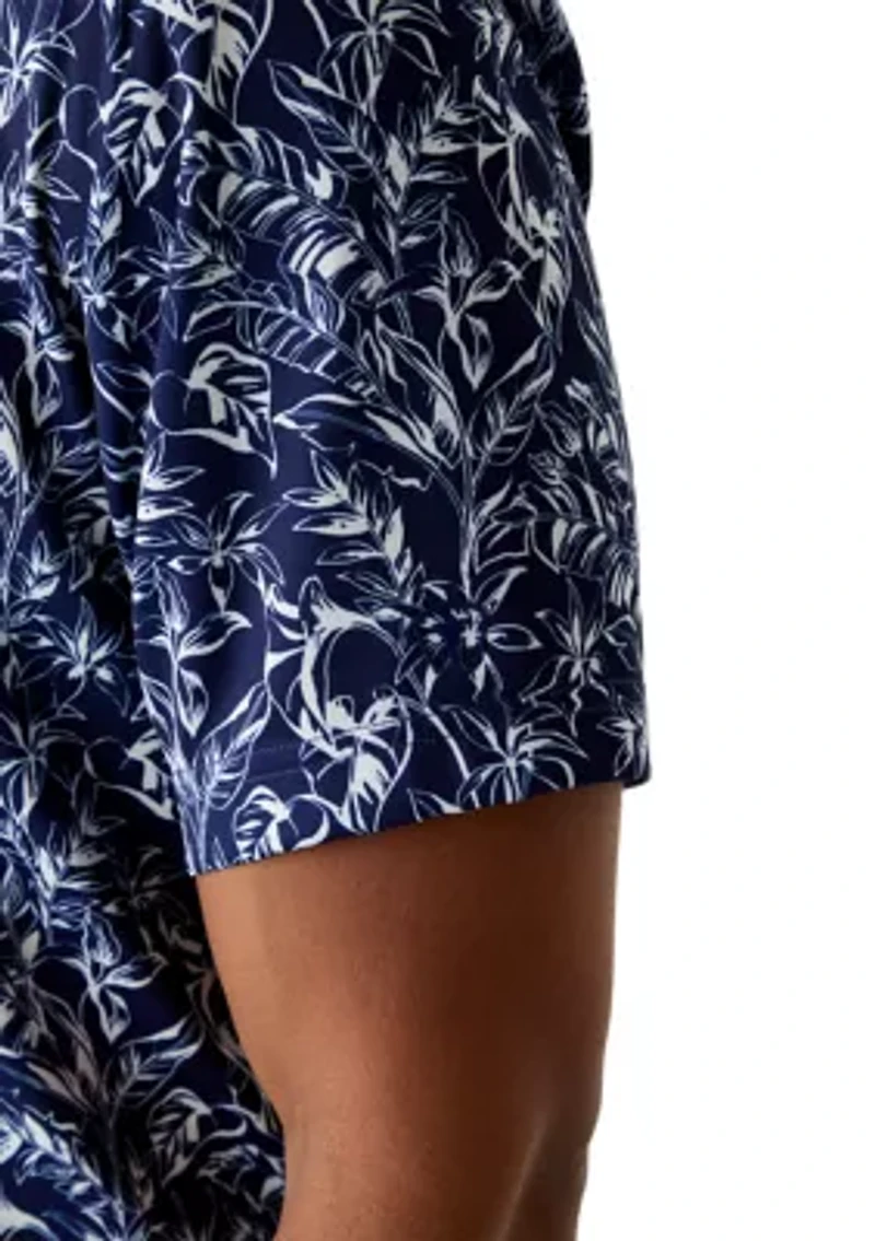 Men's Floral Printed Polo Shirt