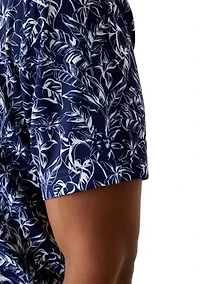 Men's Floral Printed Polo Shirt
