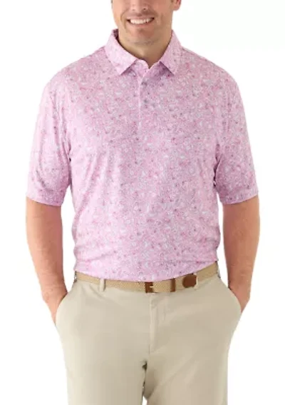 Big & Tall Short Sleeve Sea Life Conversational Polo Shirt