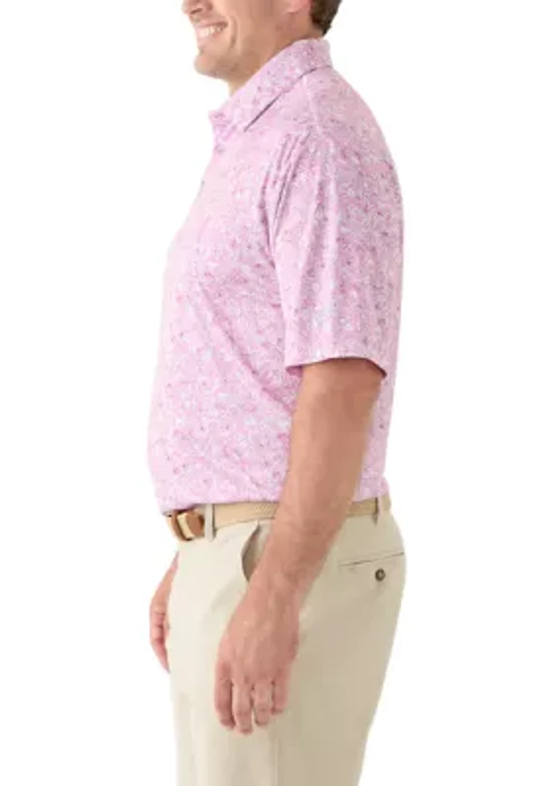 Big & Tall Short Sleeve Sea Life Conversational Polo Shirt