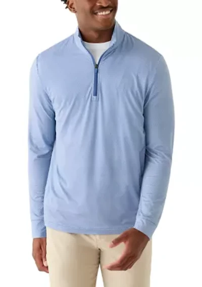 Men's Long Sleeve Herringbone 3/4 Zip Pullover