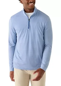 Men's Long Sleeve Herringbone 3/4 Zip Pullover