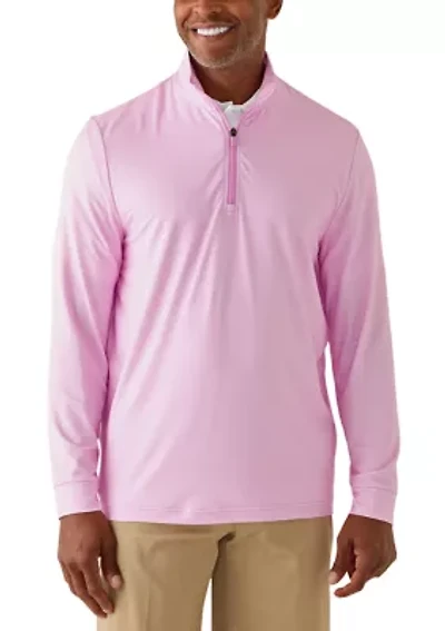 Men's Long Sleeve Herringbone 3/4 Zip Pullover