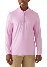 Men's Long Sleeve Herringbone 3/4 Zip Pullover