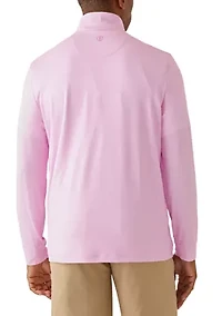 Men's Long Sleeve Herringbone 3/4 Zip Pullover