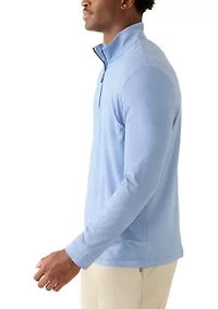 Men's Long Sleeve Herringbone 3/4 Zip Pullover