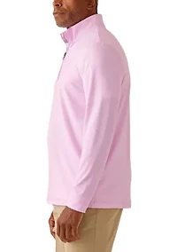 Men's Long Sleeve Herringbone 3/4 Zip Pullover