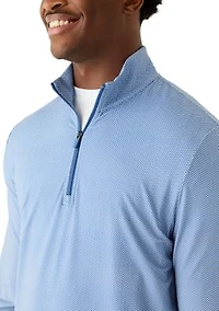 Men's Long Sleeve Herringbone 3/4 Zip Pullover