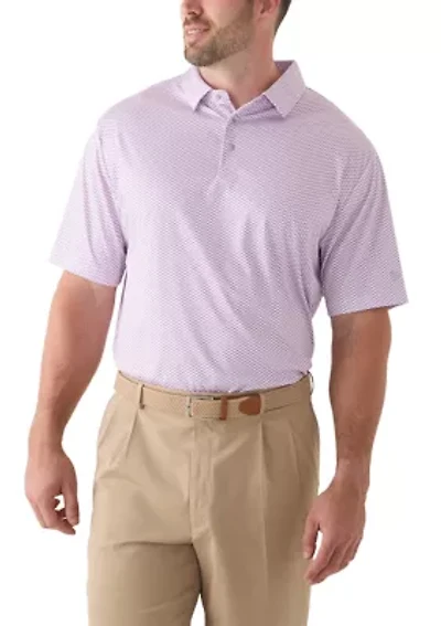 Big & Tall Short Sleeve Geometric Bow Tie Print Polo