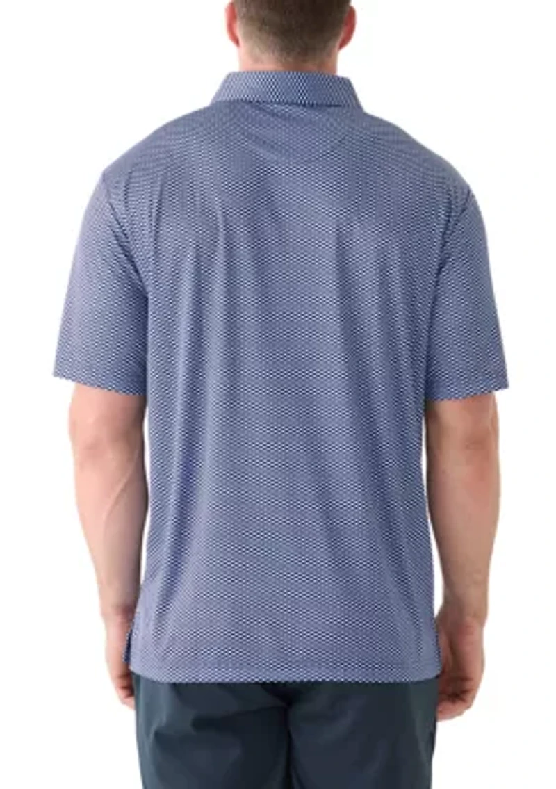 Big & Tall Short Sleeve Geometric Bow Tie Print Polo