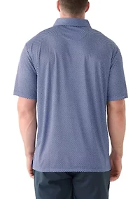 Big & Tall Short Sleeve Geometric Bow Tie Print Polo