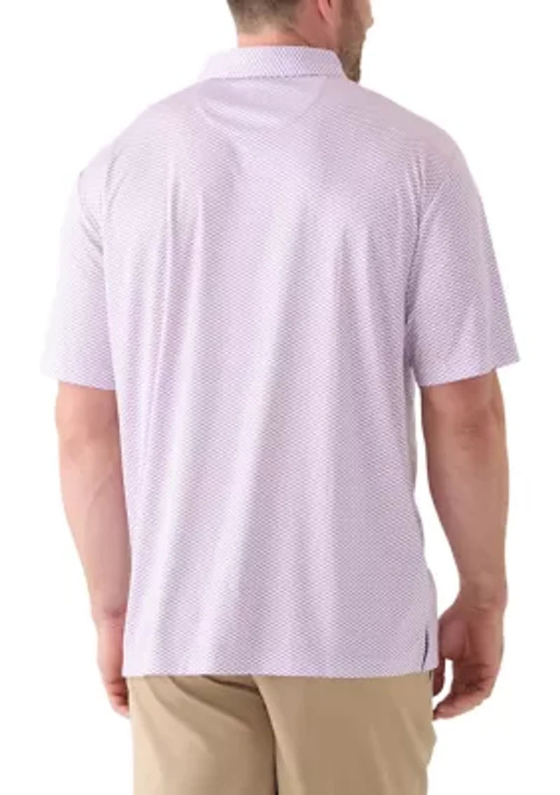 Big & Tall Short Sleeve Geometric Bow Tie Print Polo