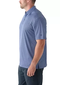 Big & Tall Short Sleeve Geometric Bow Tie Print Polo