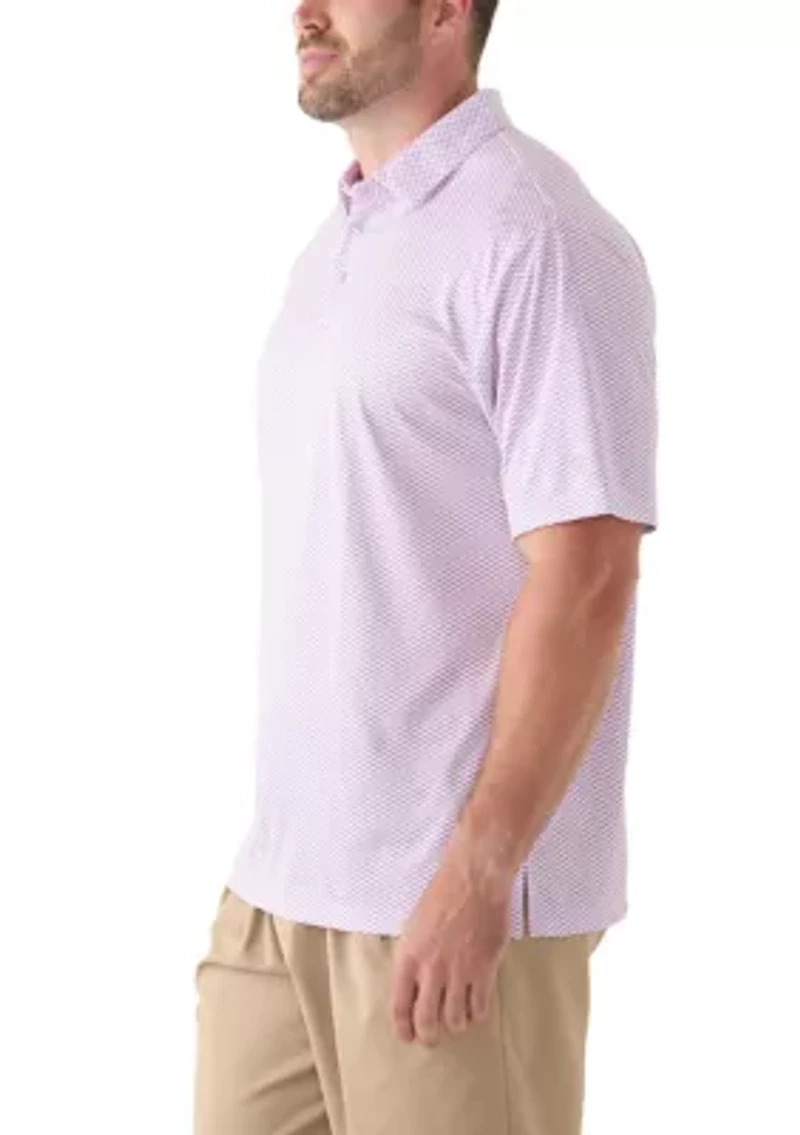 Big & Tall Short Sleeve Geometric Bow Tie Print Polo