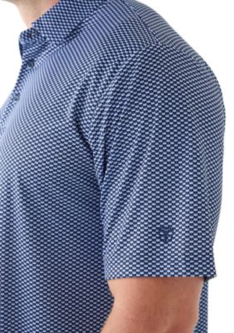 Big & Tall Short Sleeve Geometric Bow Tie Print Polo