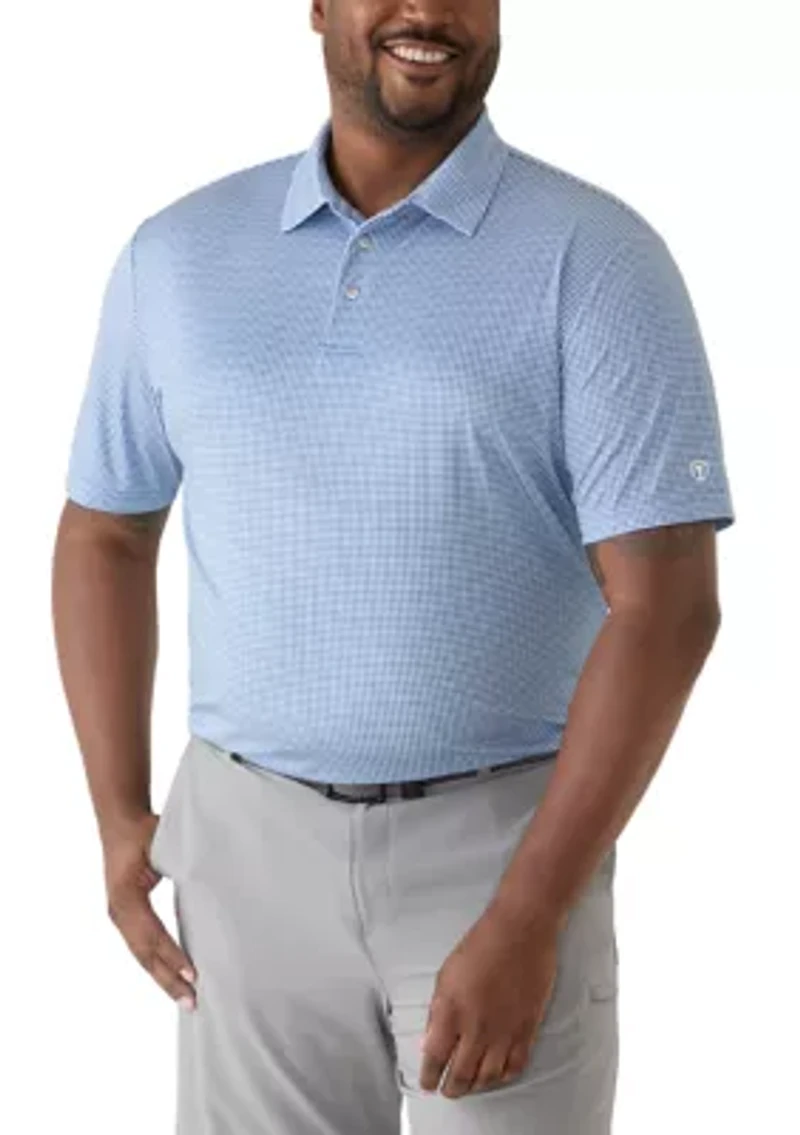 Big & Tall Short Sleeve Houndstooth Polo Shirt