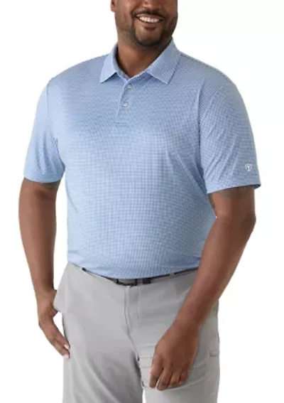 Big & Tall Short Sleeve Houndstooth Polo Shirt