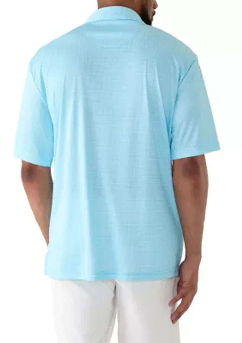 Big & Tall Short Sleeve Houndstooth Polo Shirt