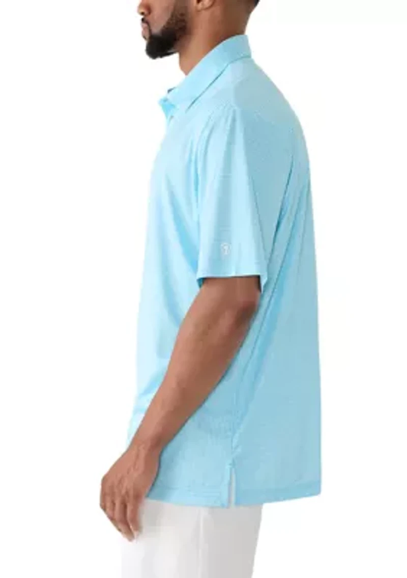 Big & Tall Short Sleeve Houndstooth Polo Shirt