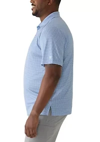 Big & Tall Short Sleeve Houndstooth Polo Shirt