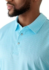 Big & Tall Short Sleeve Houndstooth Polo Shirt