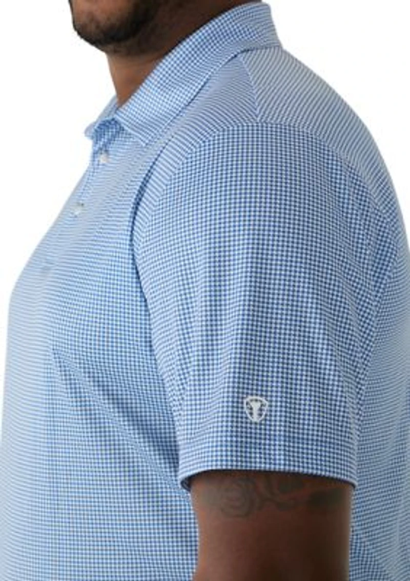Big & Tall Short Sleeve Houndstooth Polo Shirt